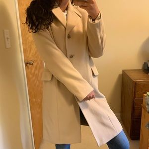 Calvin Klein Wool Blend Beige Pea Coat Size 6